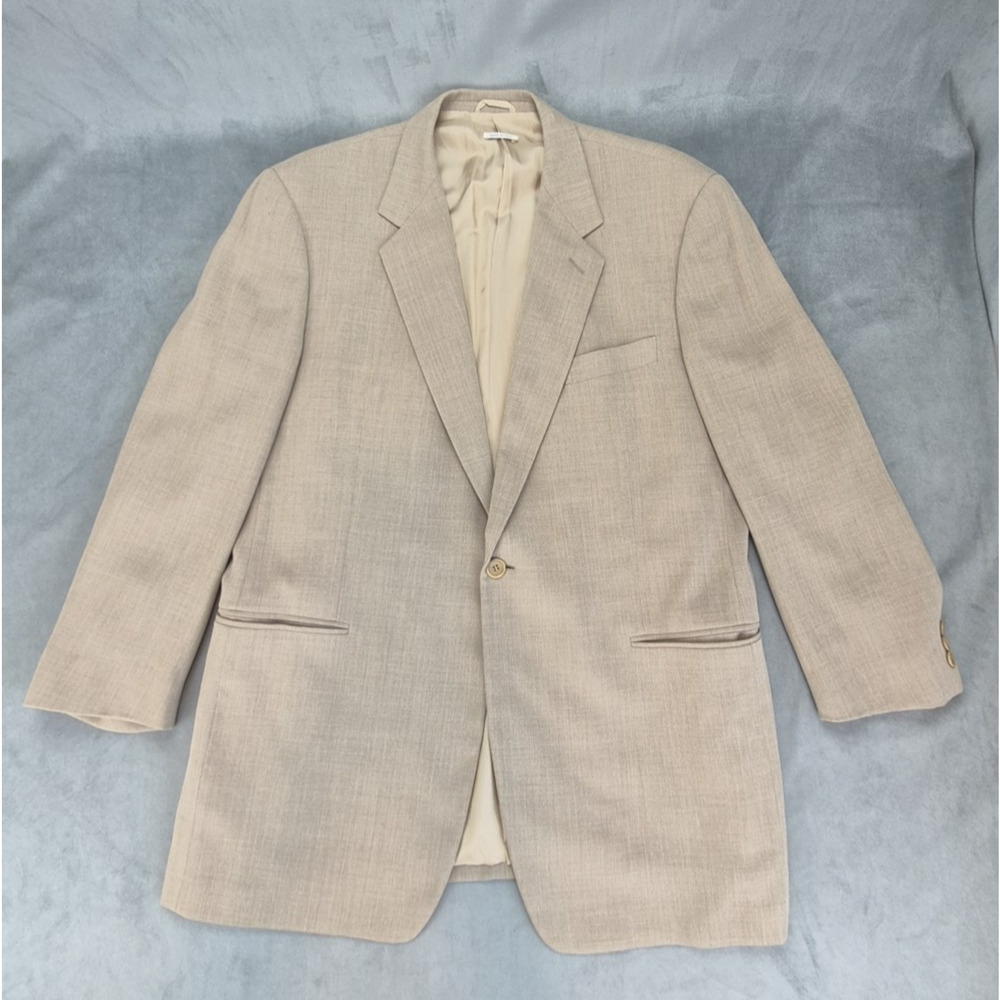 Vestimenta Spa Italy Blazer Mens 56R Beige One Button Wool Blend Sport Coat